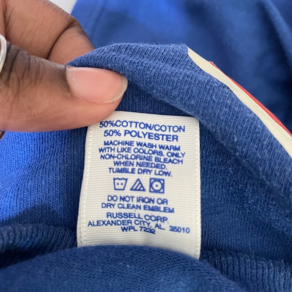 Vintage Russell Athletic Henley Shirt Screwballs Bar Logo Durable Blue Men’s XXL - Picture 4 of 8